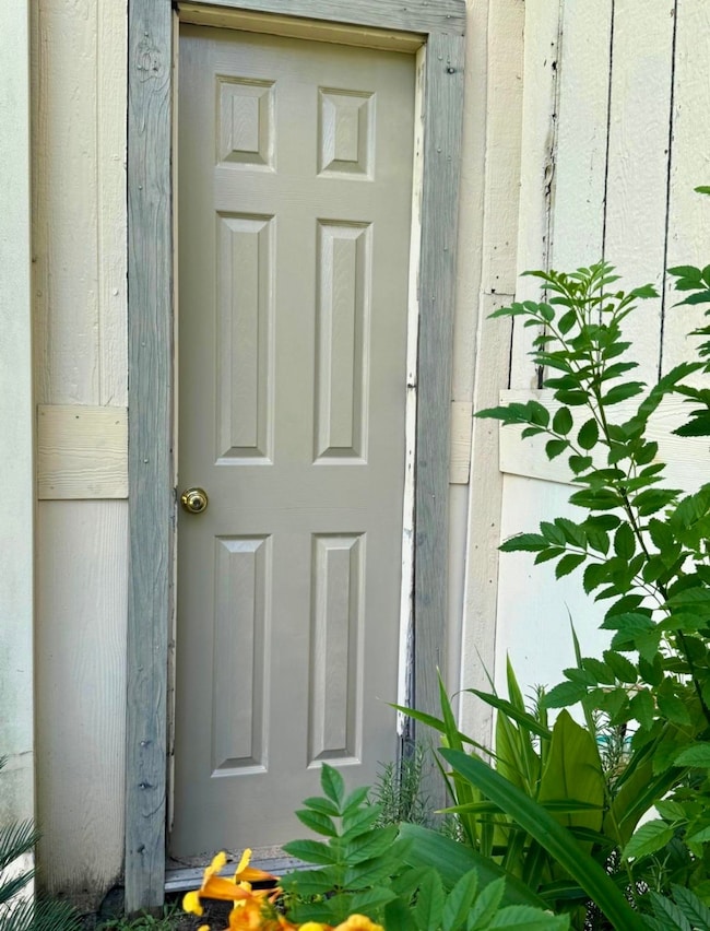 Convenient outdoor storage located under the stair