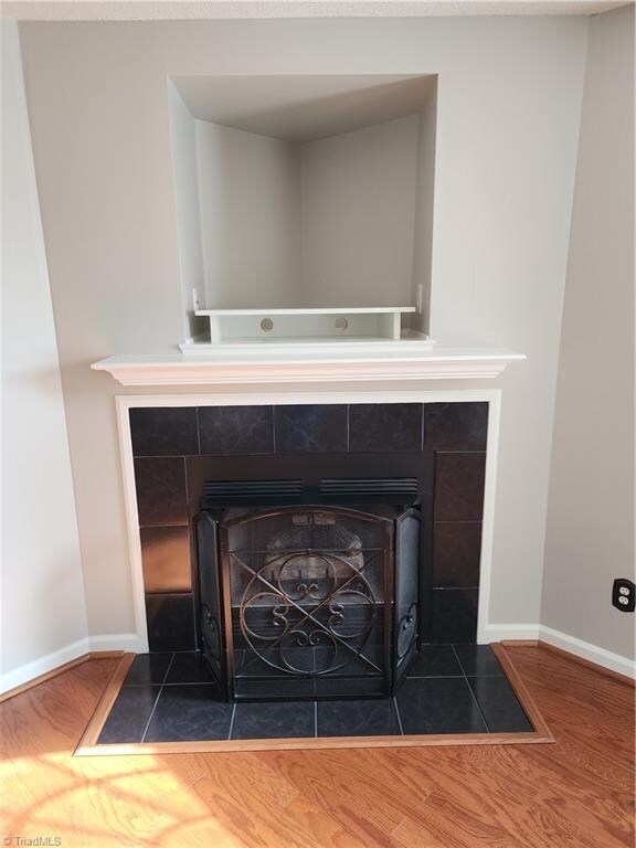Cozy gas log fireplace