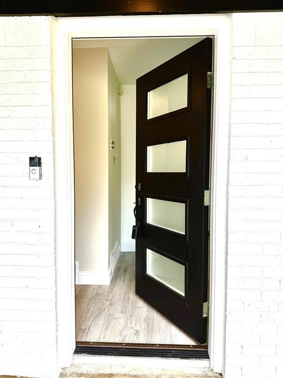 Front door with Ring doorbell camera