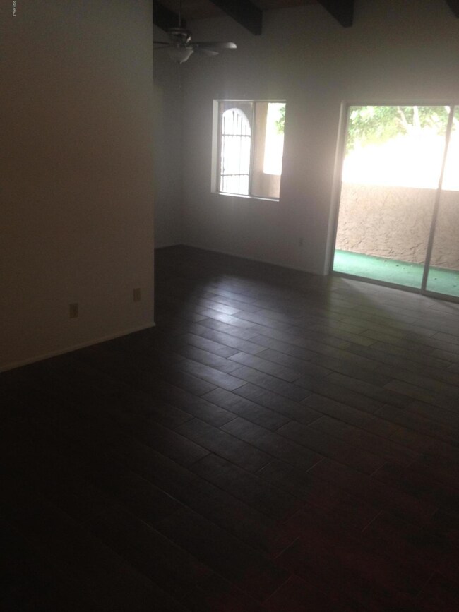 Living room with vaulted ceilings