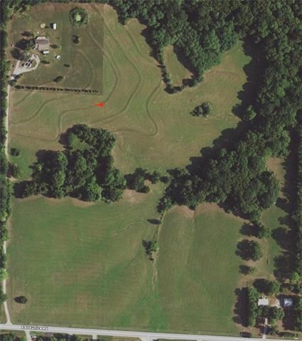 Aerial view with the terraced land visible