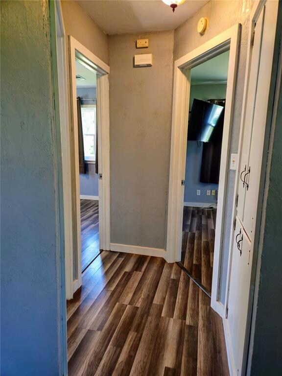 Corridor in between two bedrooms.