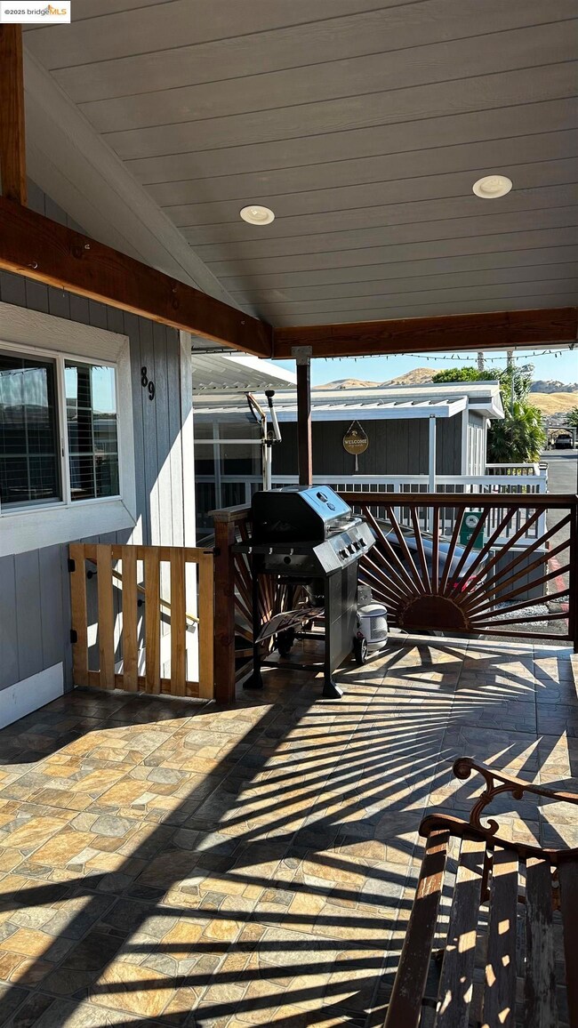 Wooden deck with grilling area