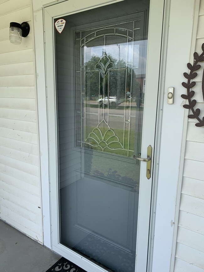 Upgraded entry door with beveled lead glass