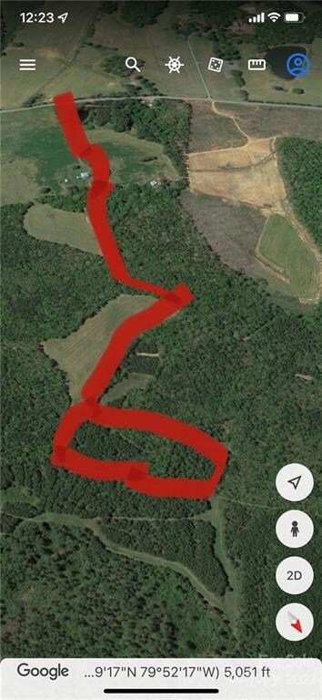 Redline Follows the Easement to the property that is circled