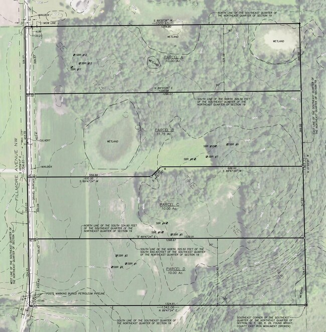 Survey of all lots. Lot A is the top lot.