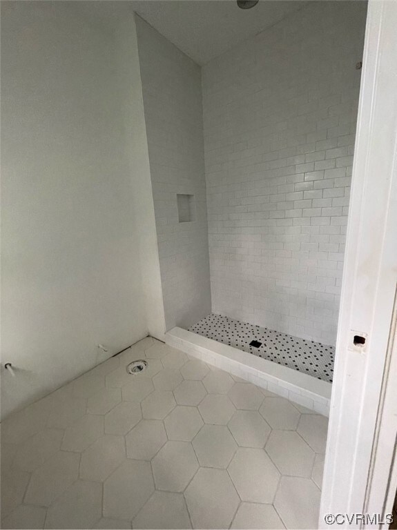 Photo of actual home. Stylish tile selections hand