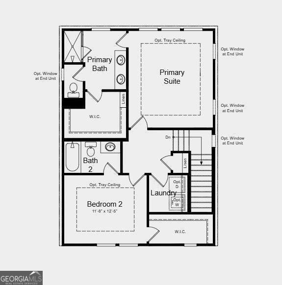 Upper Level Floor Plan - Additional highlights added: laminate tread stairs and open rail on first floor