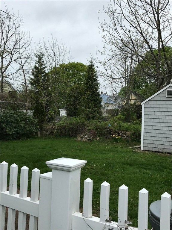 Backyard view from driveway