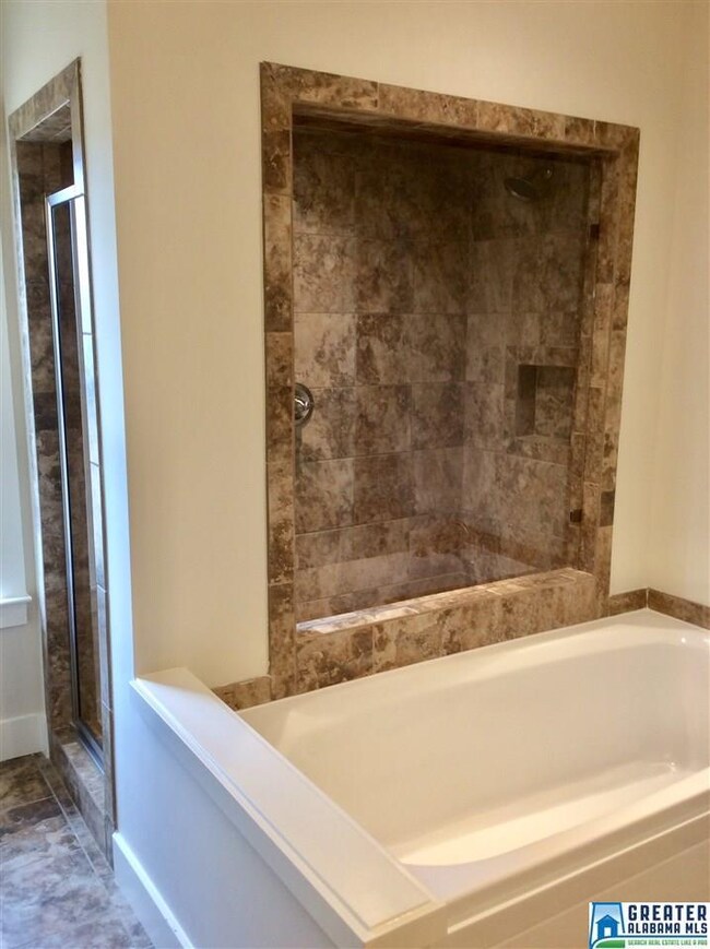 Master Bath with large walk in ceramic tile shower