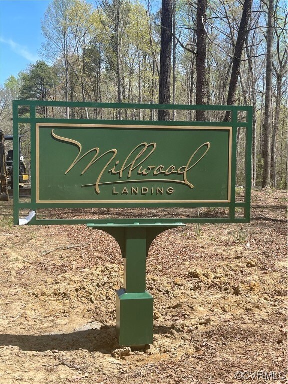 Entrance sign at Millwood Landing.