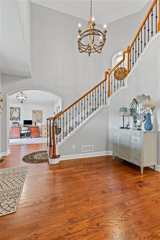 Foyer and view to office/den/sitting area