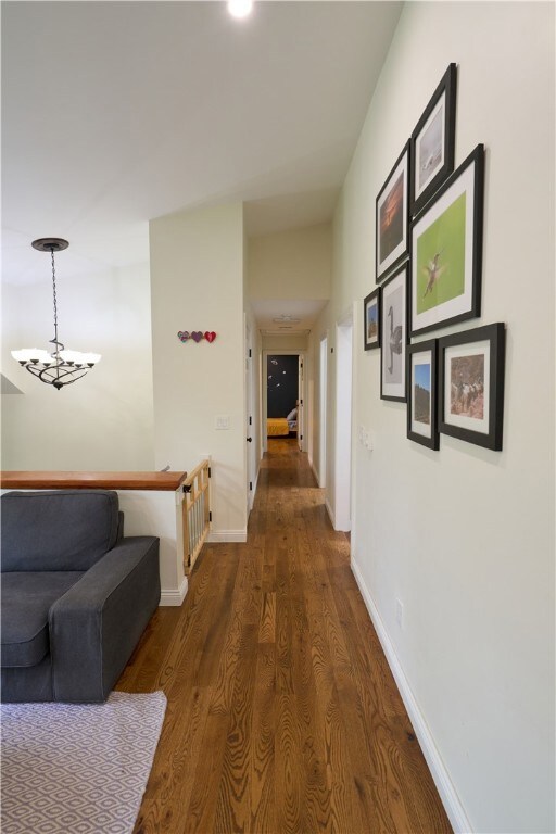 Hallway from living room leading to bedrooms