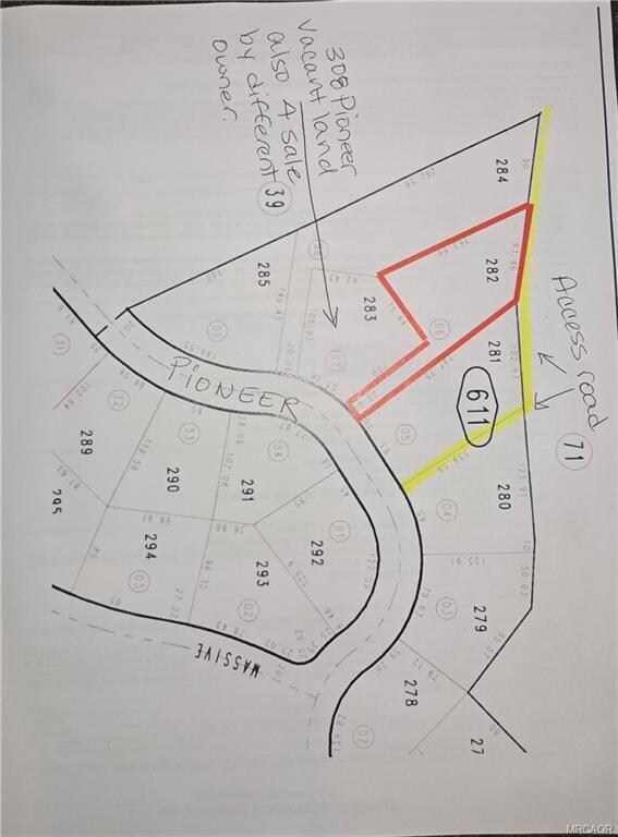 Plot map showing lot for sale as well as adjacent lot for sale by different owner, same agent.