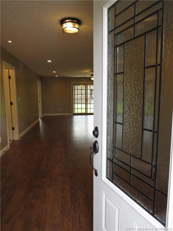 VIEW OF LEADED GLASS FRONT DOOR...