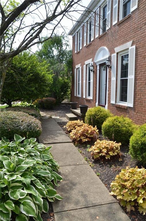 Nicely landscaped front walk
