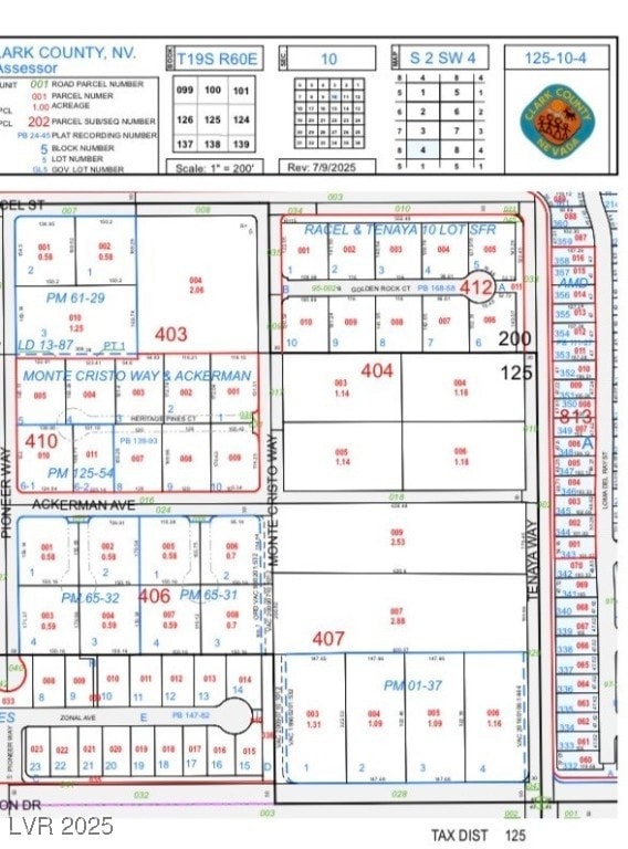 Map showing property parcels