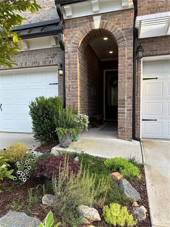 Private entrance and brick siding