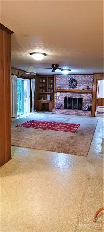 View from breakfast area into massive family room