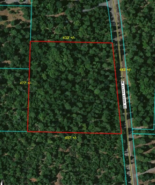 Aerial of W Evans Crk Land