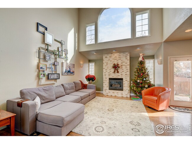 Living room with vaulted ceilings