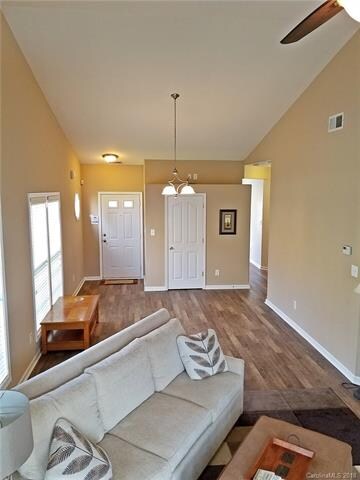 A look from the living room toward the front door 