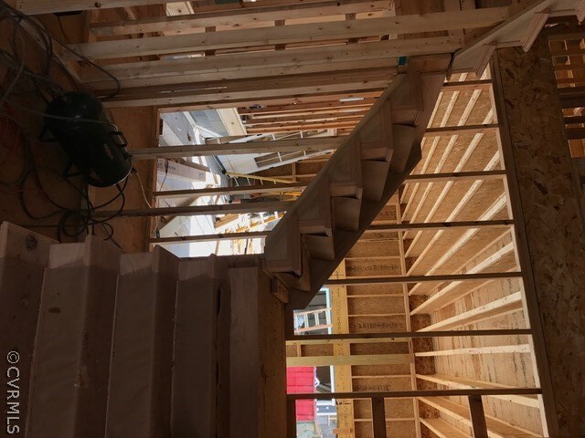 Open stairs to 2nd floor