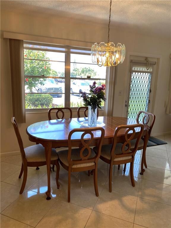 Dining area fits a large table.