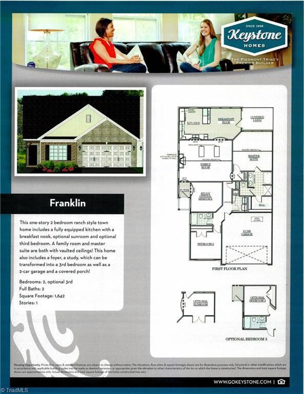 Floor plan slip sheet.  This home does have the optional sunroom.