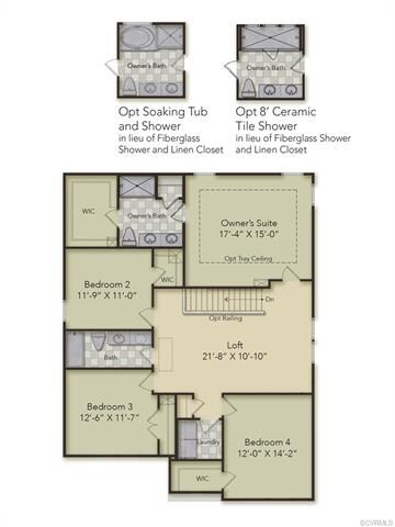 Second Floor - Tray ceiling in Owner's Suite and s