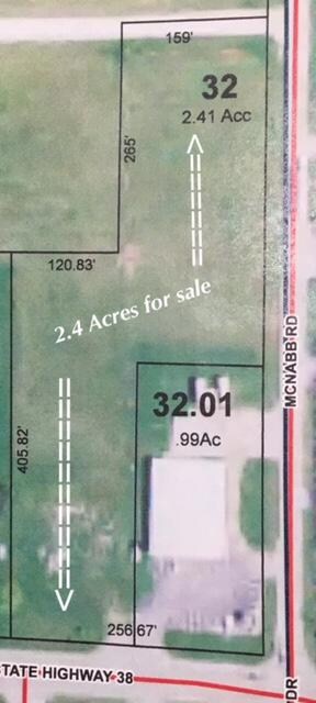 overview of 2.4 acres on Hwy 38
