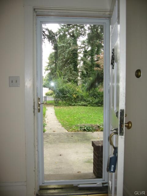 View out the front door
