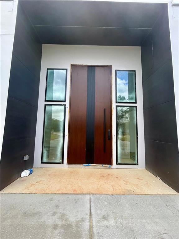 View of 14 ft door entrance to property