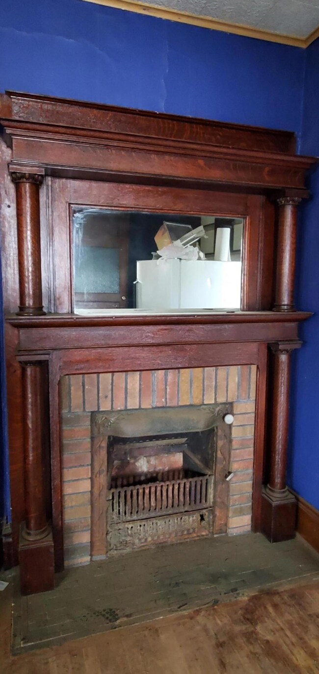 Wood burning fireplace