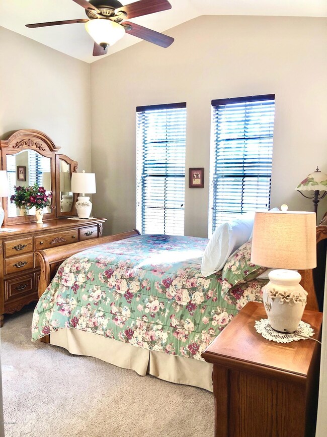 Front Bedroom with Vaulted Ceilings