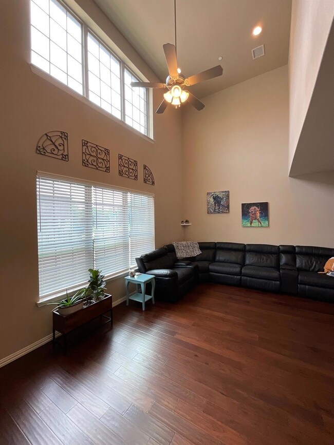 Soaring ceiling in living area