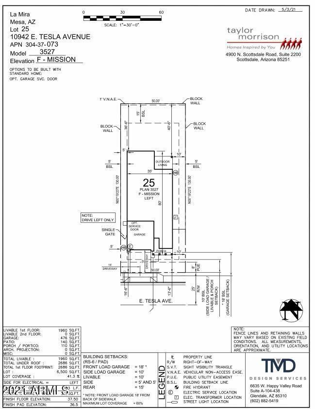 10942 E Tesla Plot Plan
