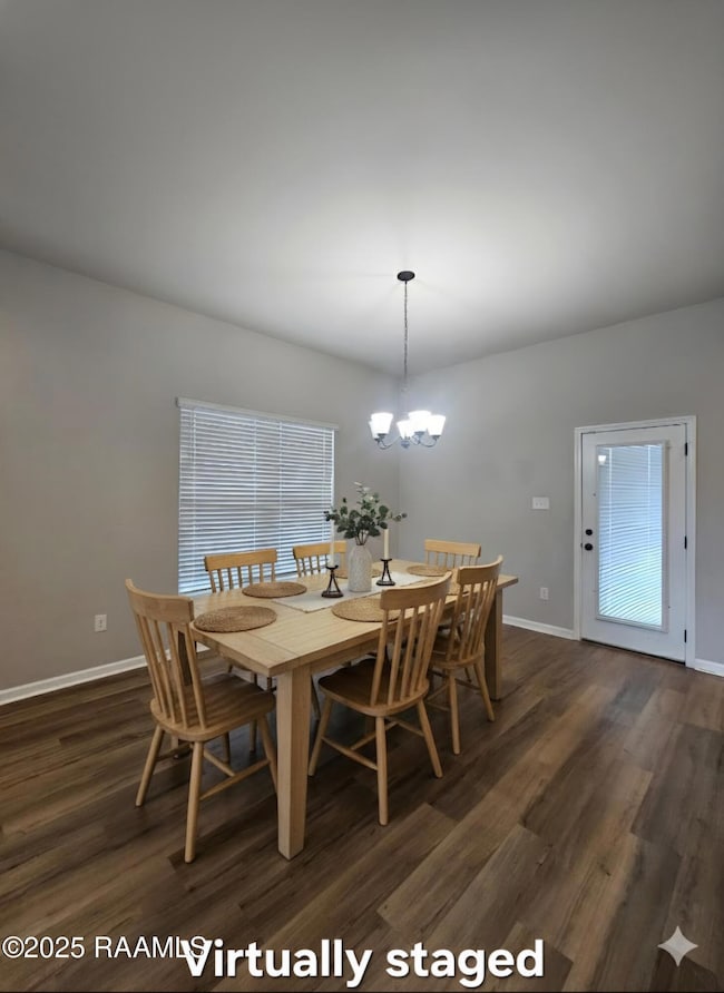 staged dining area