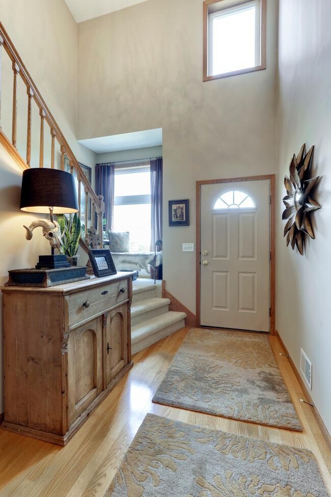 Spacious foyer is two stories!