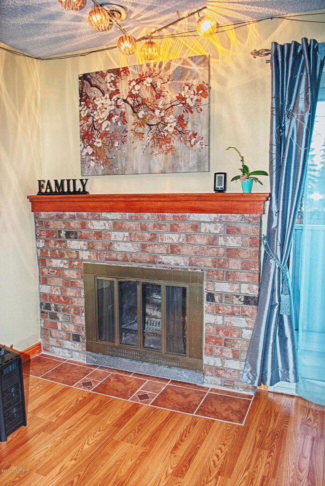 brick fireplace