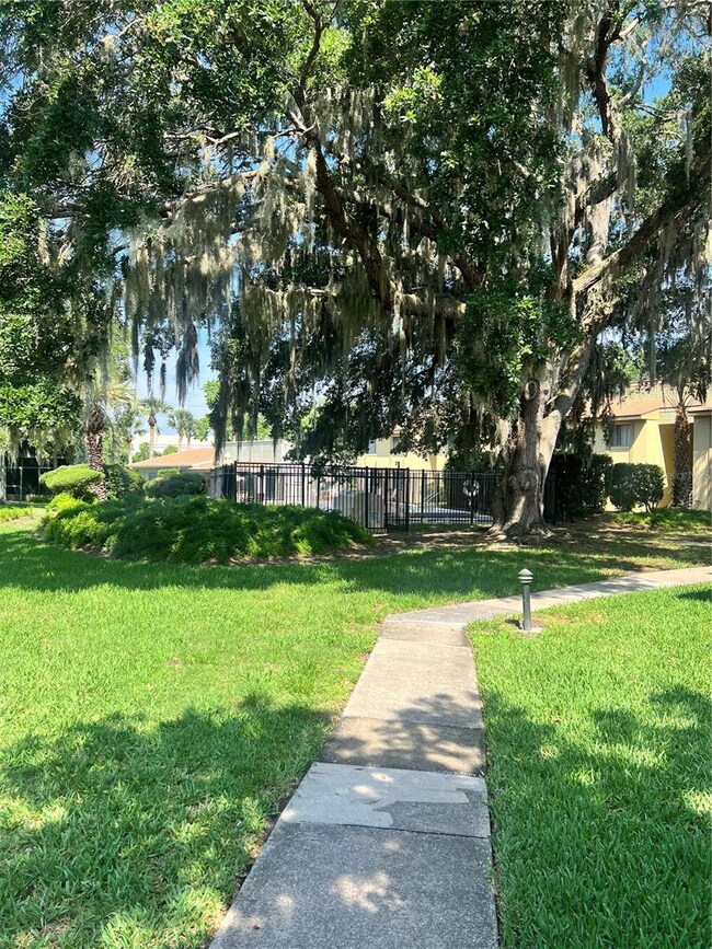 Sidewalk from parking area to unit