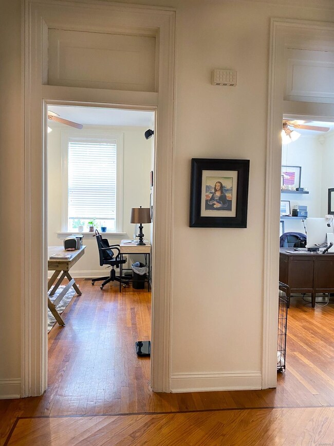Master bedroom is being used as two offices