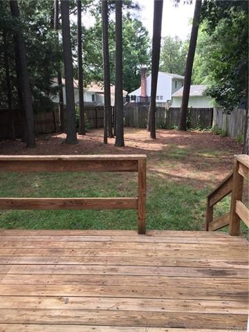 fenced in rear yard