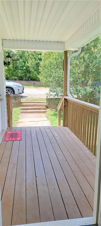 View of wooden deck