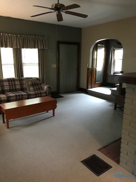 Living room with fireplace