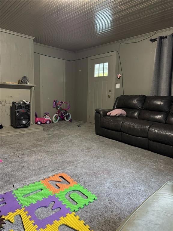 View of carpeted living room