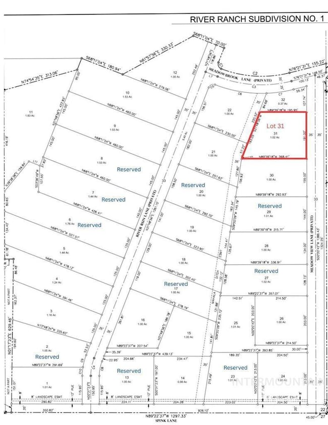Map showing property parcels