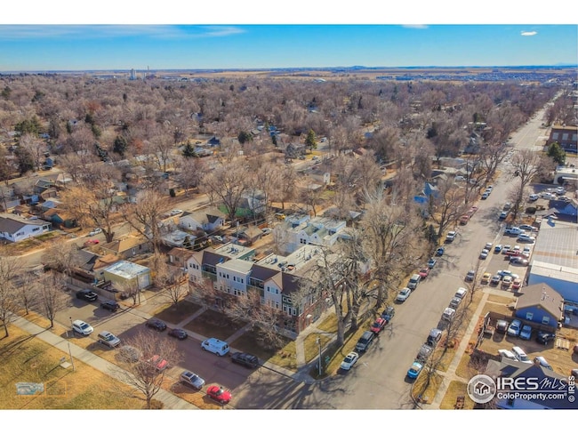 Aerial view of the building
