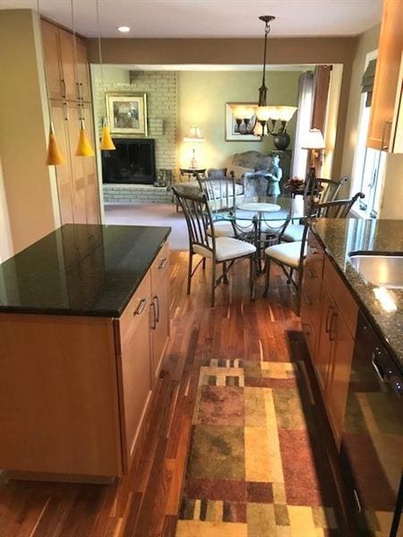Looking back into the kitchen, leading to the fami