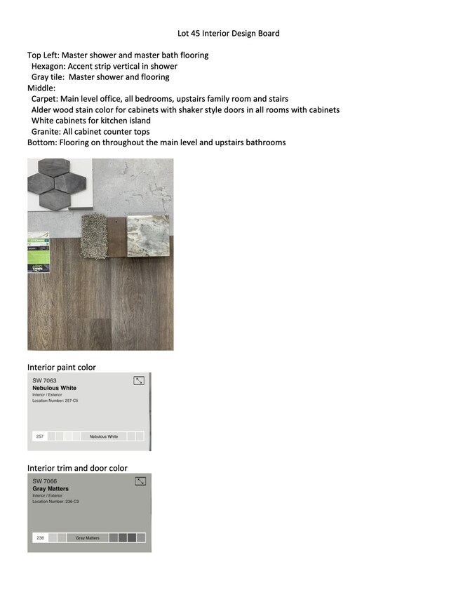 Lot 45 Interior Design Board